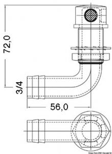 Sfiato inox 90° 19 mm